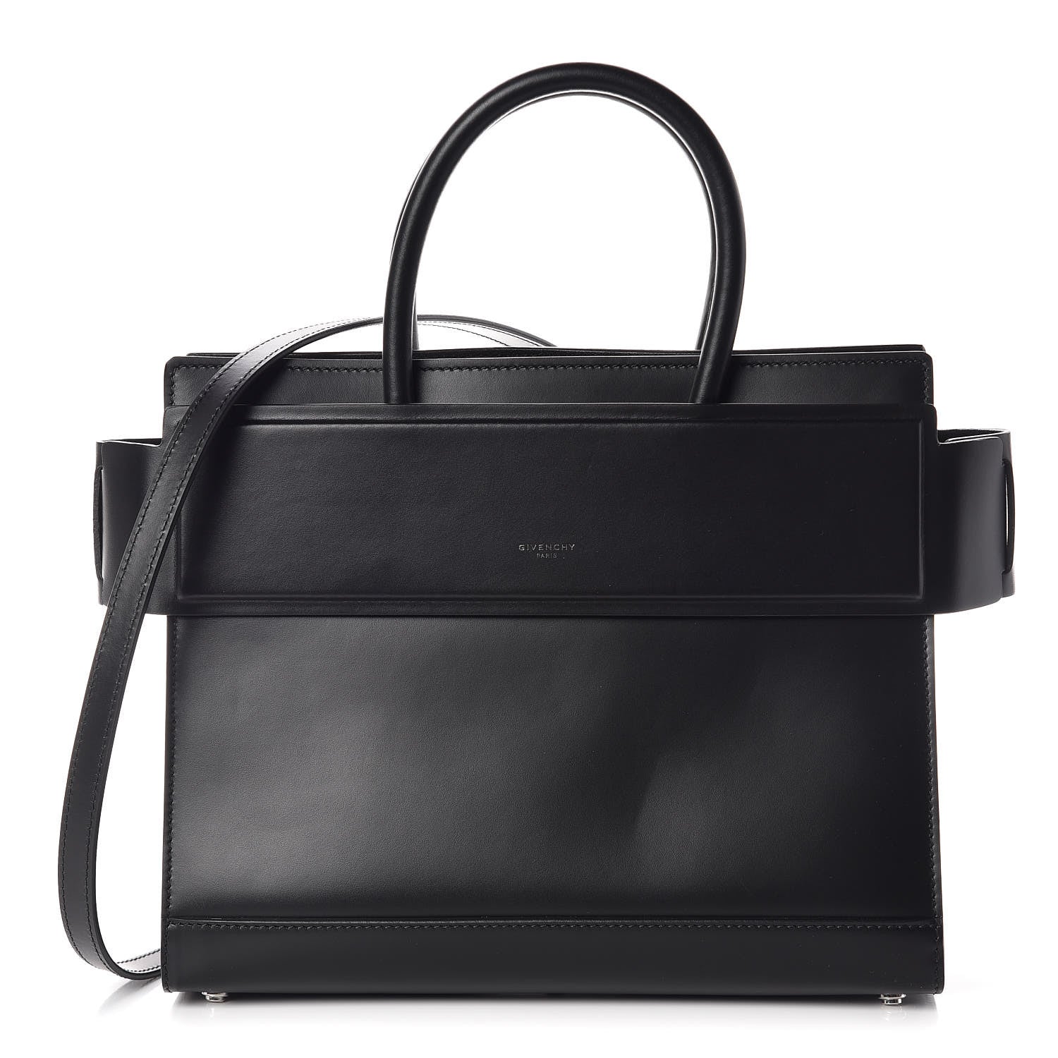 Givenchy Smooth Calfskin Small Horizon Satchel Black 1 of 8