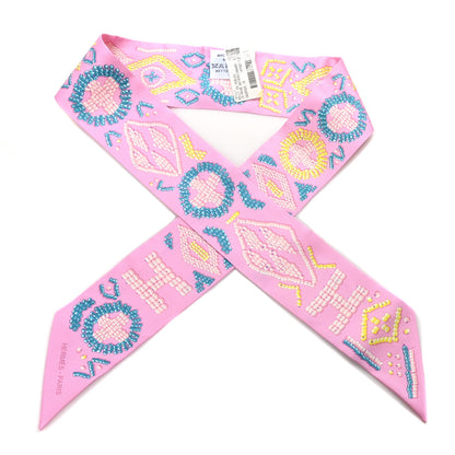 Hermes Silk Kelly En Perles Twilly Rose Bonbon Canard 1 of 3