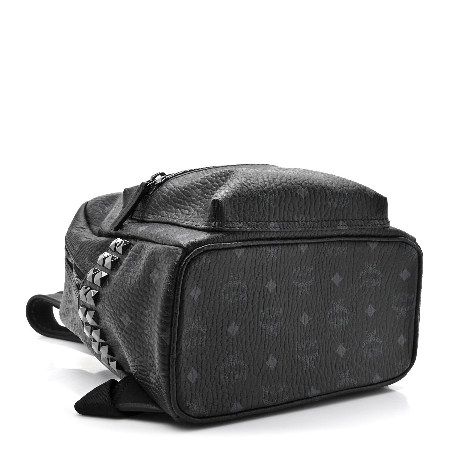 MCM Visetos Medium Side Studs Stark Backpack Black 4 of 9