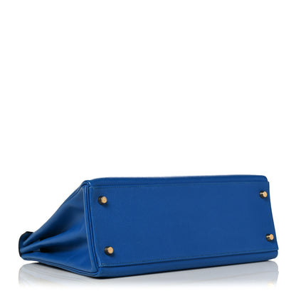 Hermes Courchevel Kelly Retourne 32 Bleu France 5 of 40