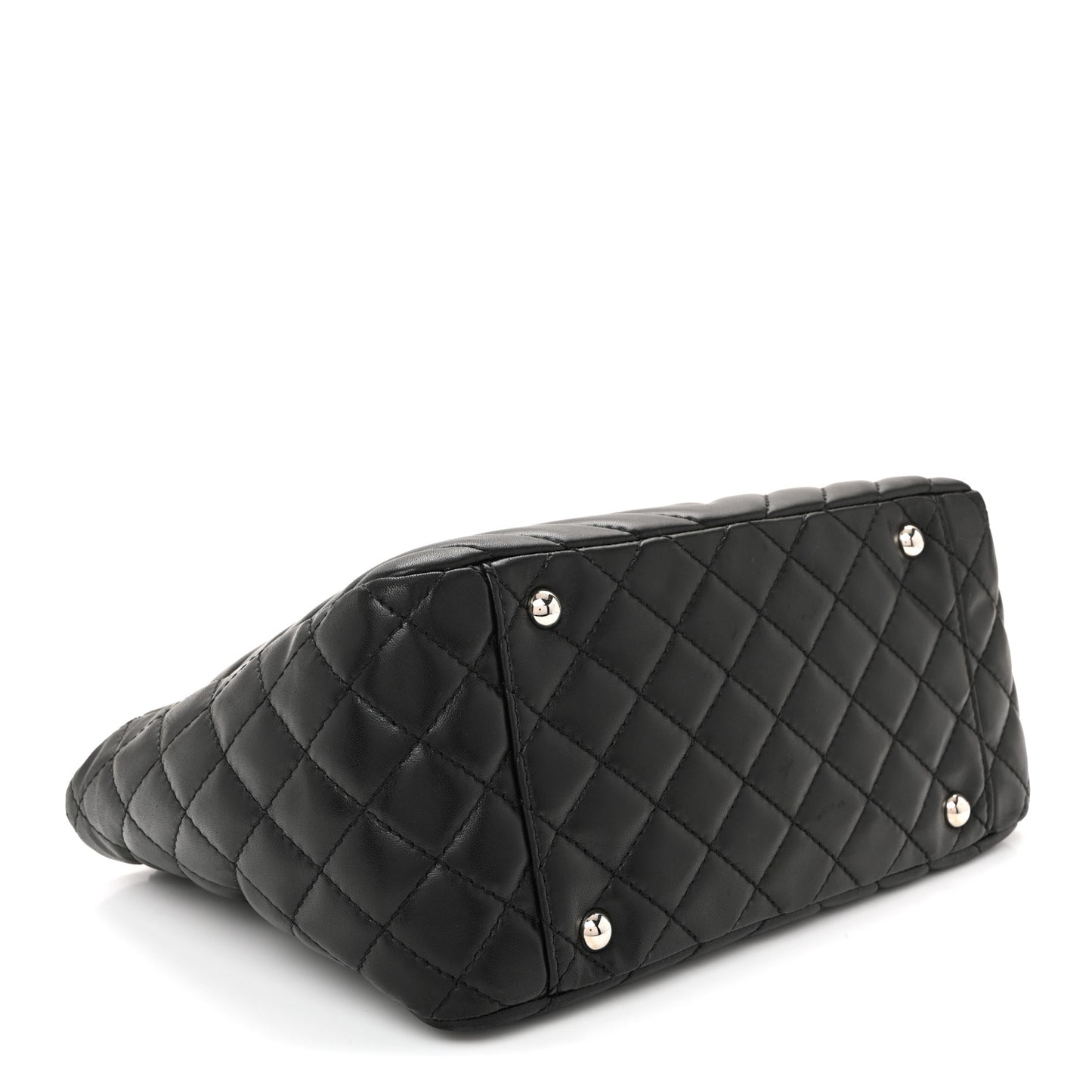 Lambskin Surpique Chevron Small Tote Black