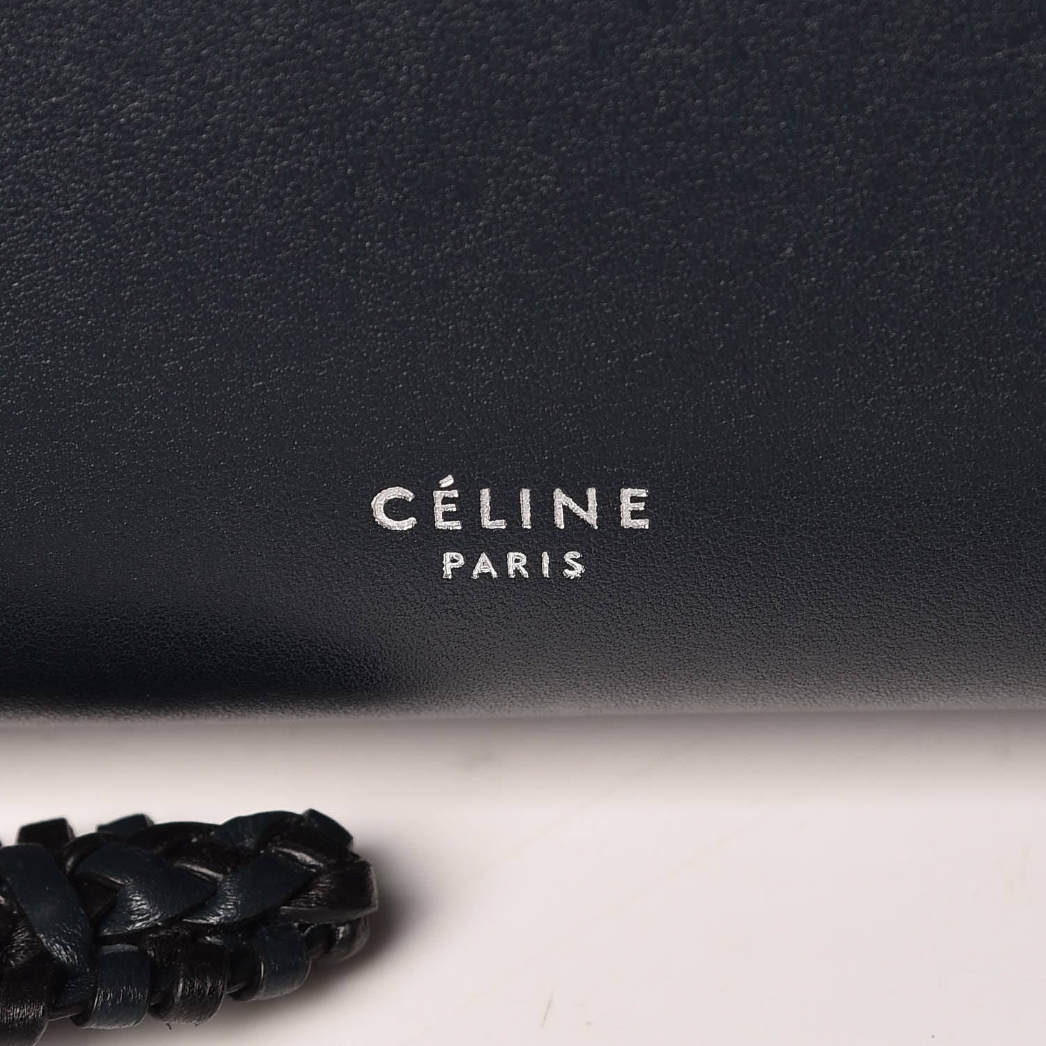 Celine Smooth Calfskin Micro Bi-Color Braided Belt Bag Dark Sea 6 of 9