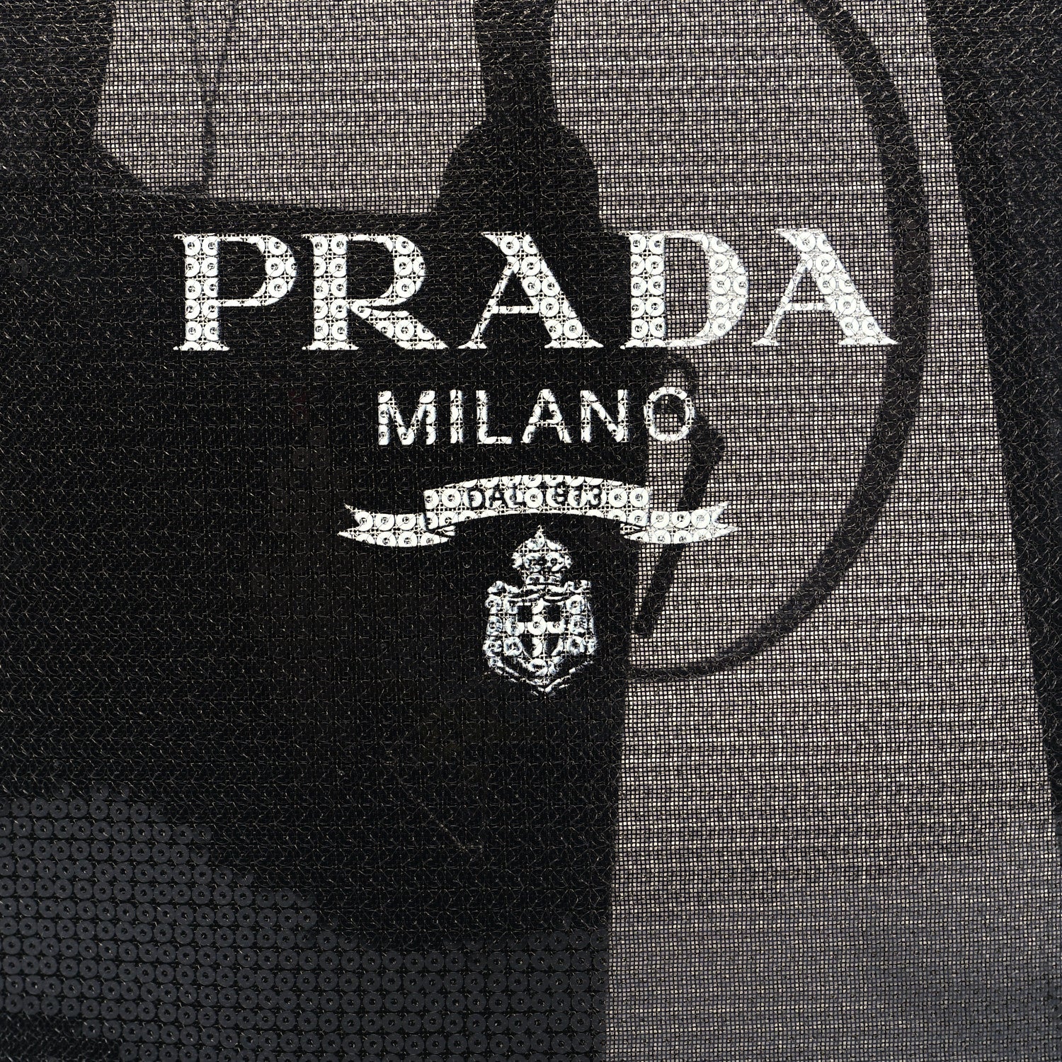 Prada Sequin Mesh Small Tote Bag Black 9 of 11