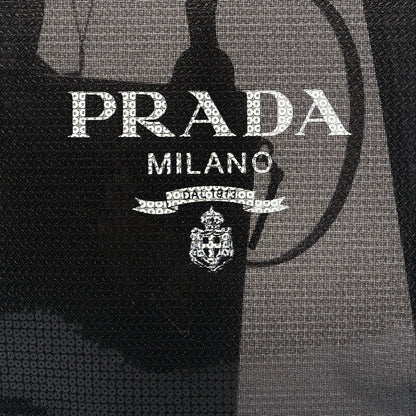 Prada Sequin Mesh Small Tote Bag Black 9 of 11