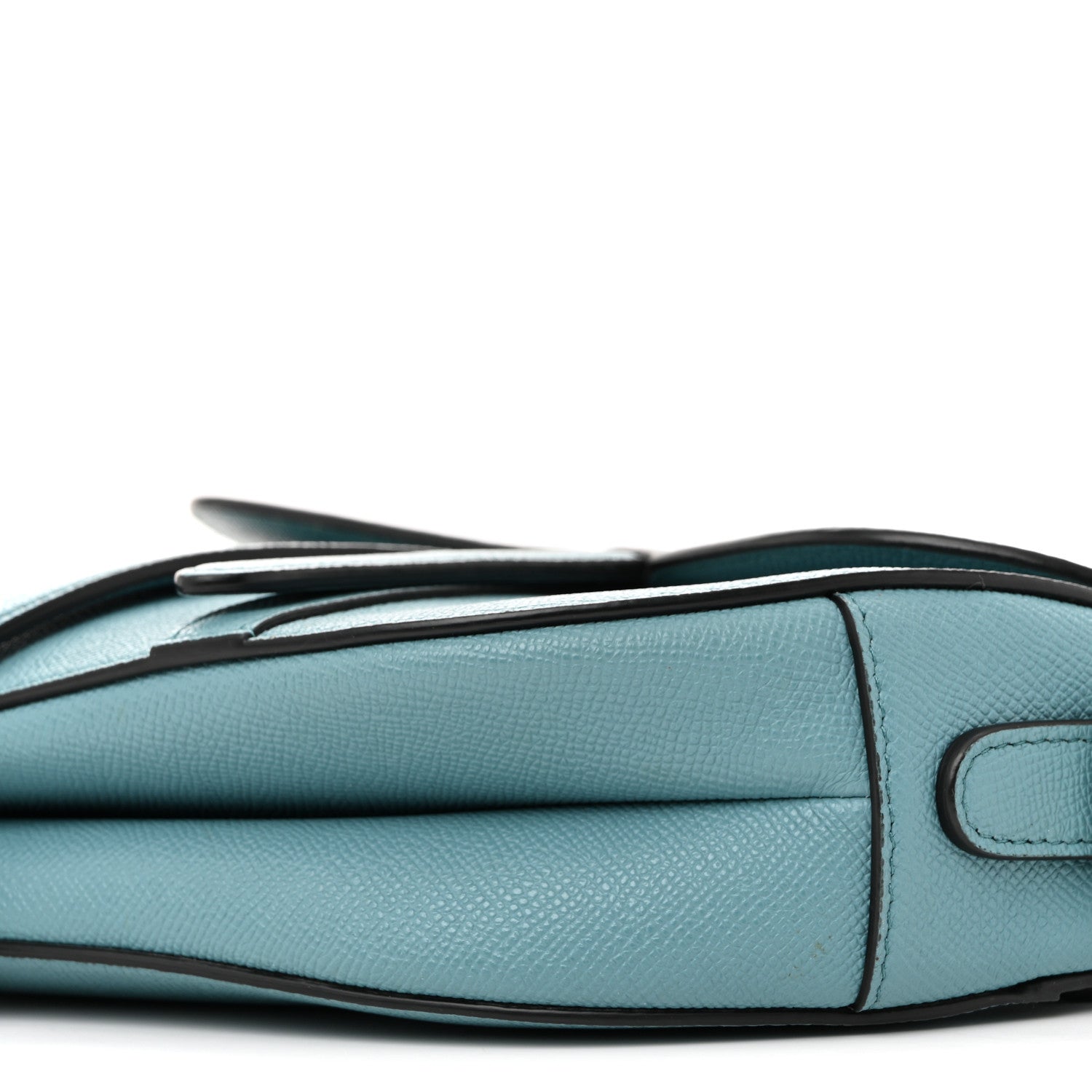 Christian Dior Grained Calfskin Saddle Bag Azure Blue 10 of 14
