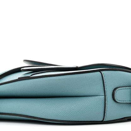 Christian Dior Grained Calfskin Saddle Bag Azure Blue 10 of 14