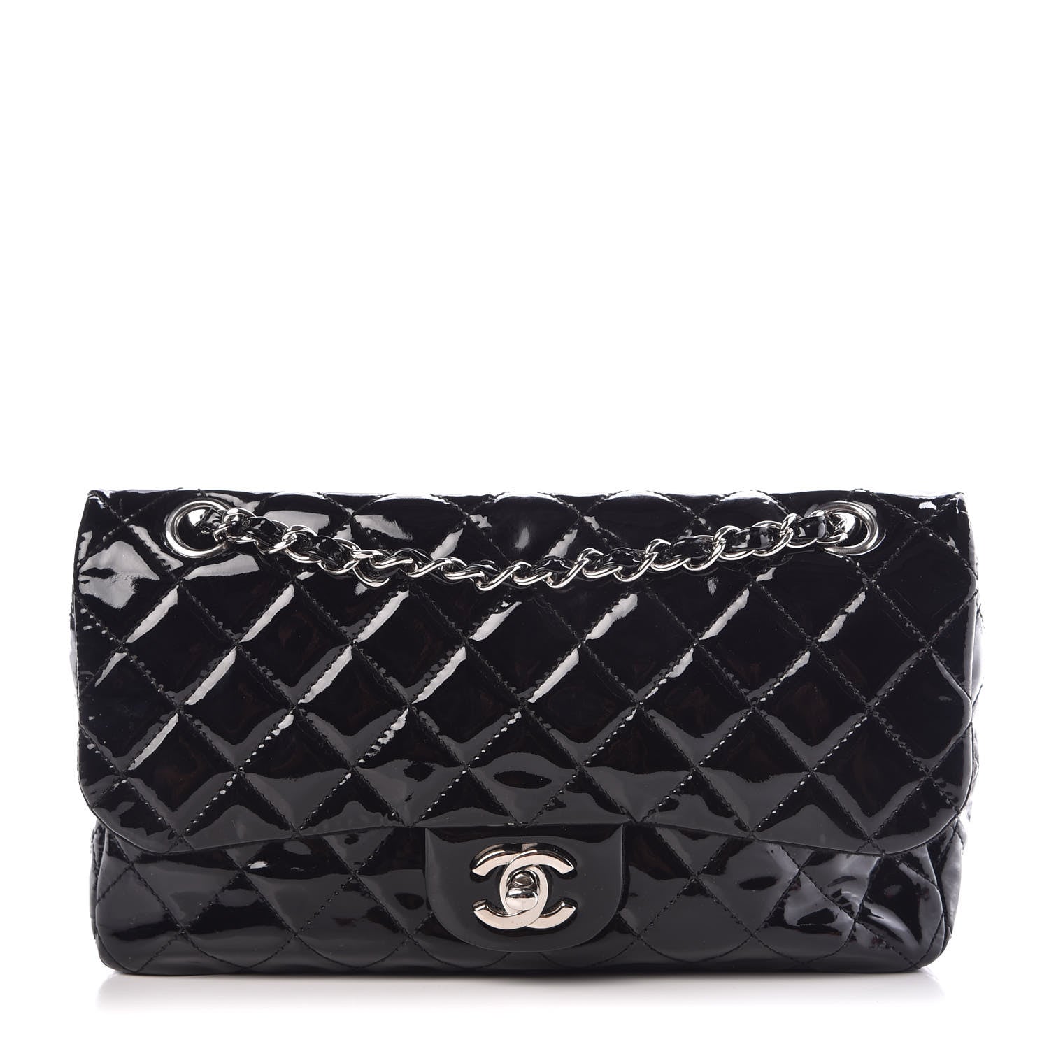 Chanel Patent Net Large La Madrague Tote Black 7 of 16