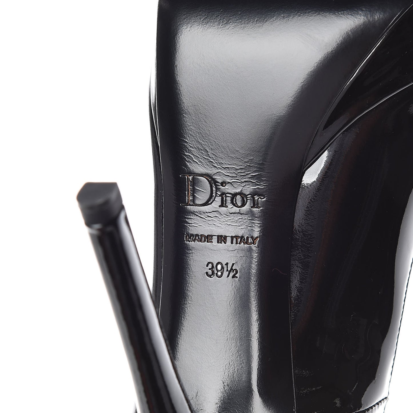 Patent Peep Toe Pumps 39.5 Black