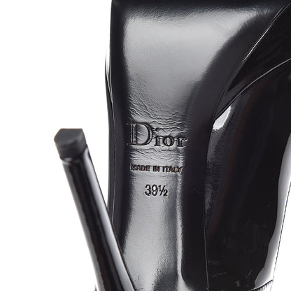 Christian Dior Patent Peep Toe Pumps 39.5 Black 8 of 9