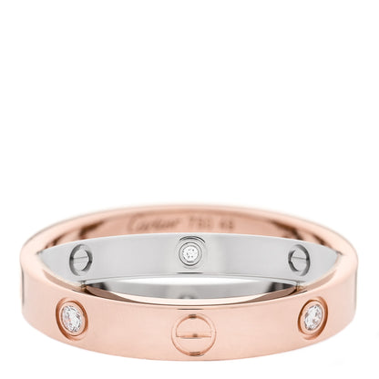 Cartier 18K Pink White Gold 6 Diamond LOVE Ring 49 4.75 1 of 6
