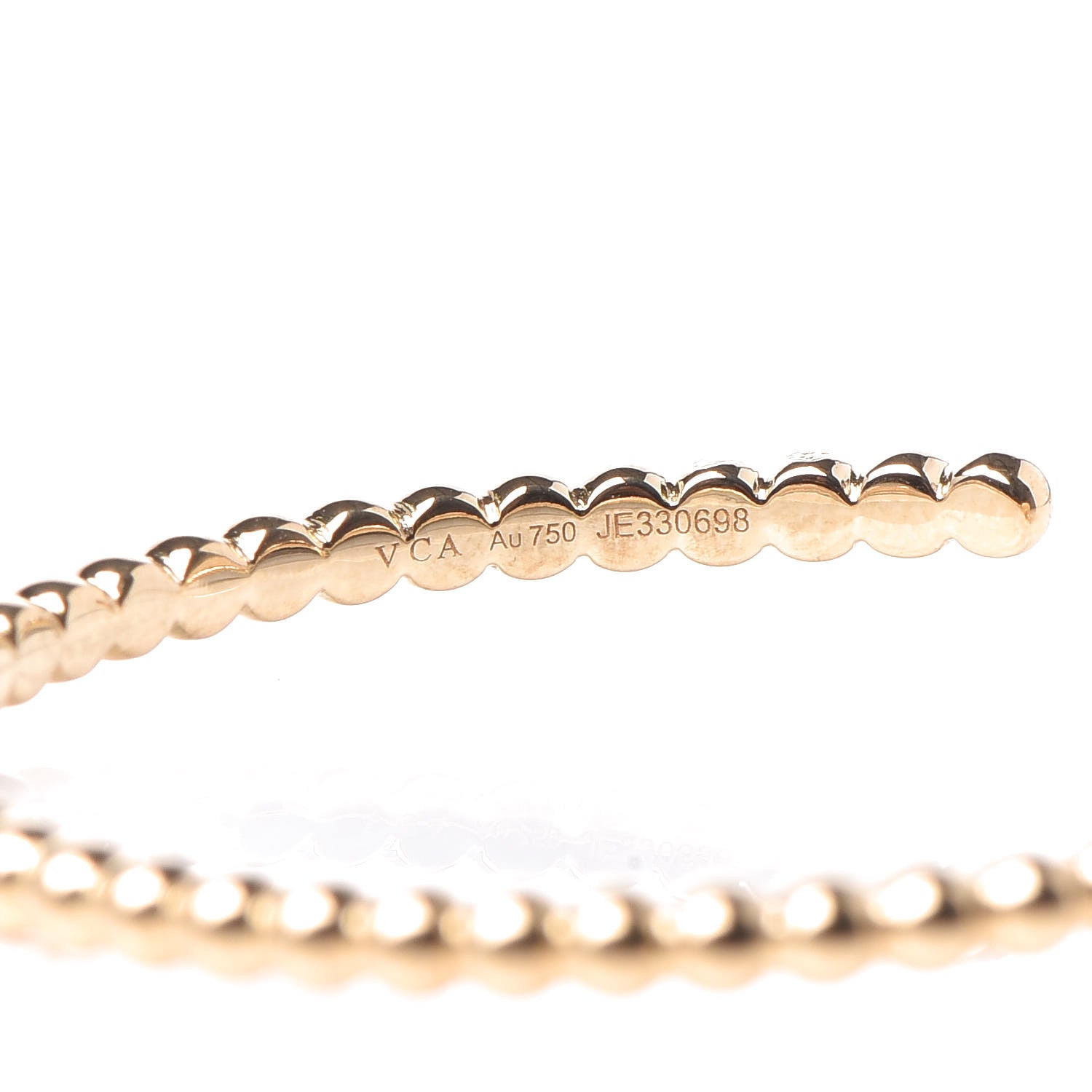 Van Cleef & Arpels 18K Yellow Gold Small Perlee Hoop Earrings 4 of 5