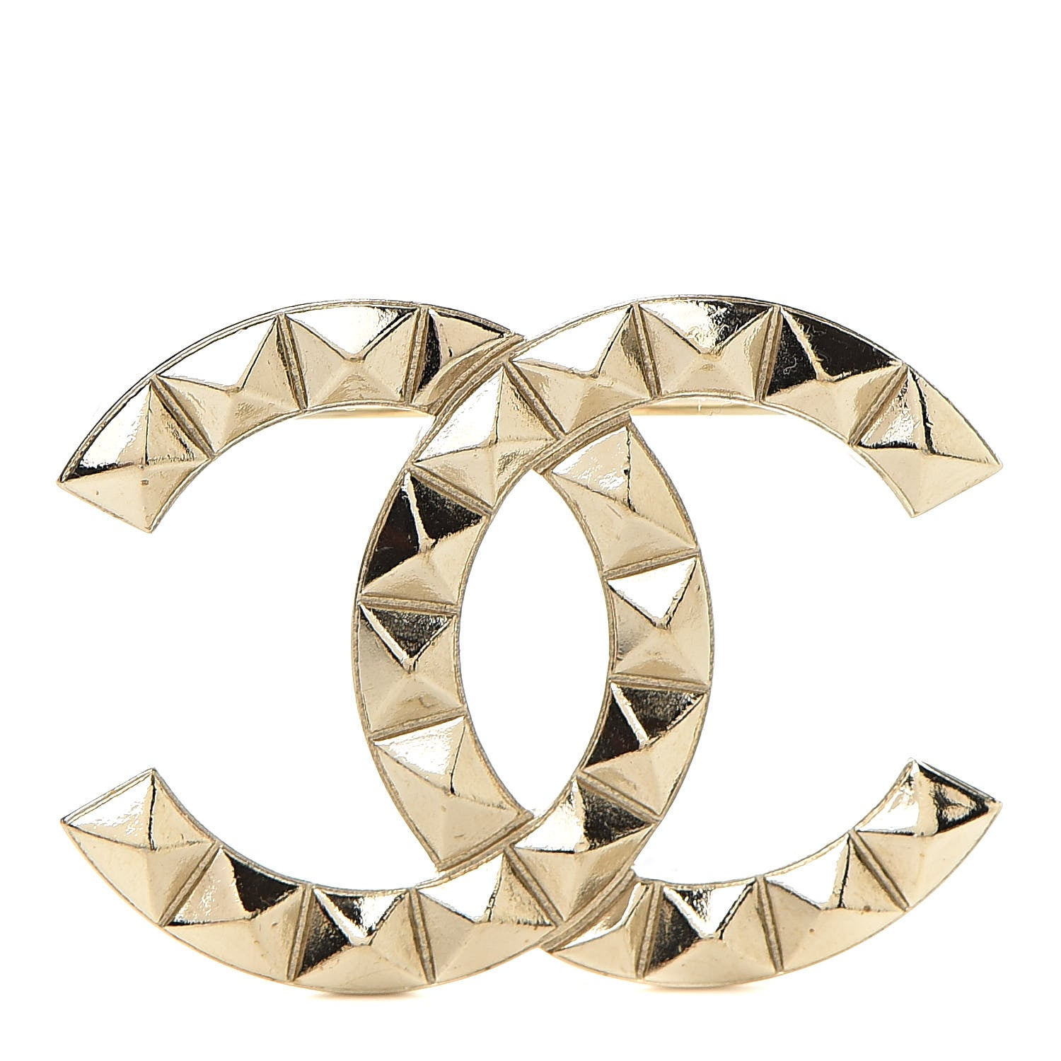 Chanel Studded CC Pin Brooch Gold 1 of 5