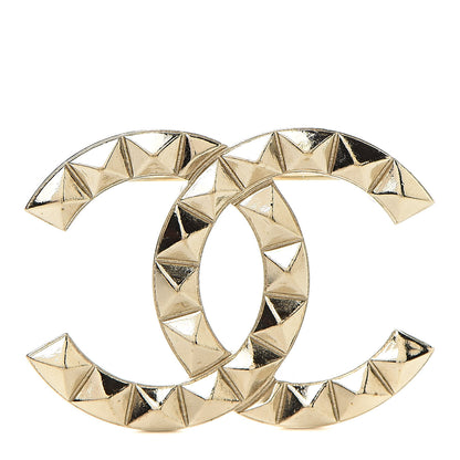 Chanel Studded CC Pin Brooch Gold 1 of 5