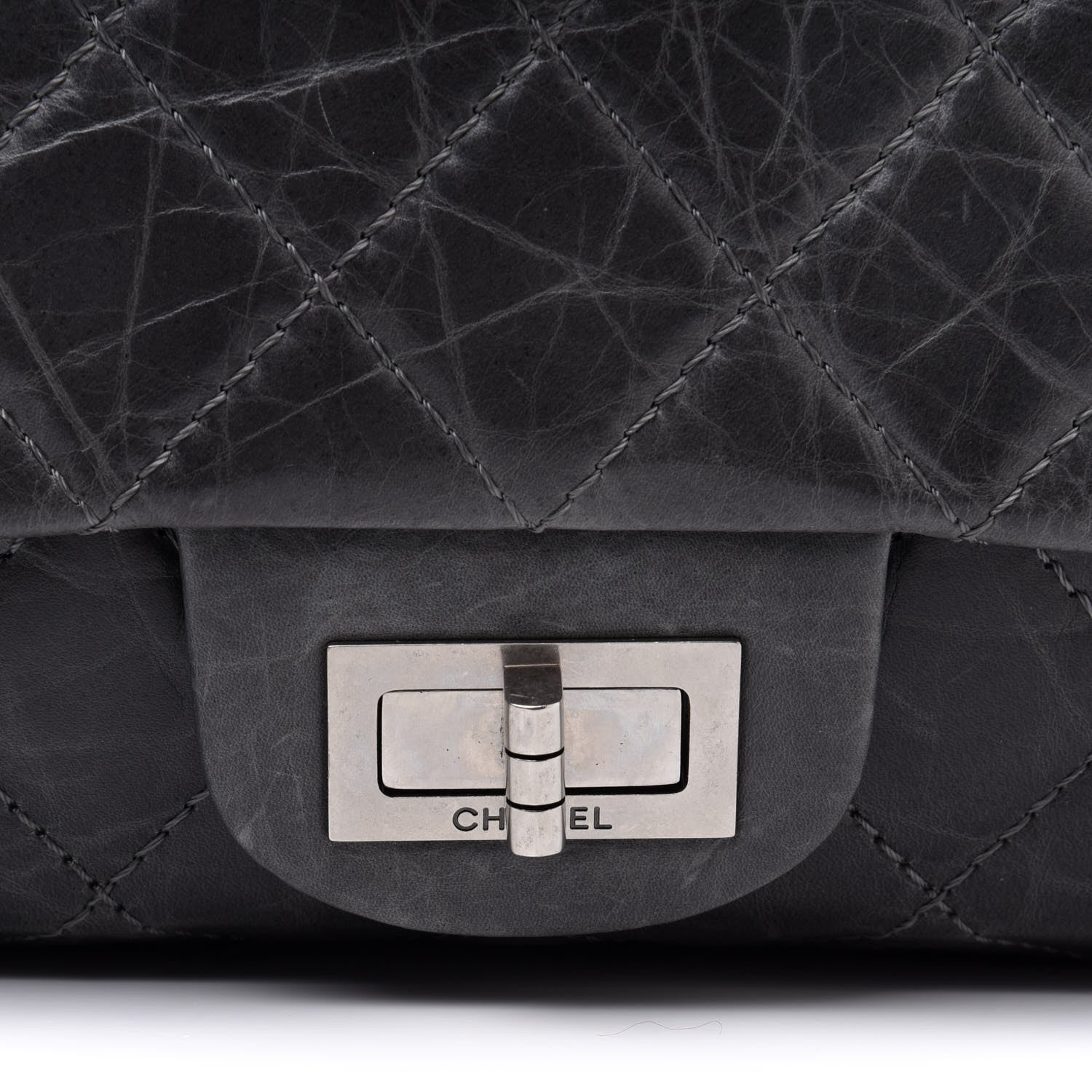 Chanel Aged Calfskin Quilted 50th Anniversary 2.55 Reissue 227 Flap Grey 8 of 16