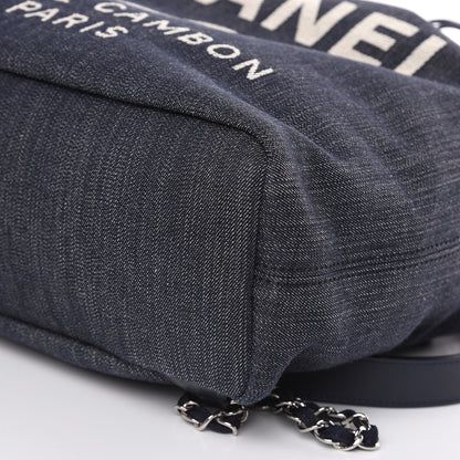 Chanel Canvas Large Deauville Backpack Denim Blue 9 of 10