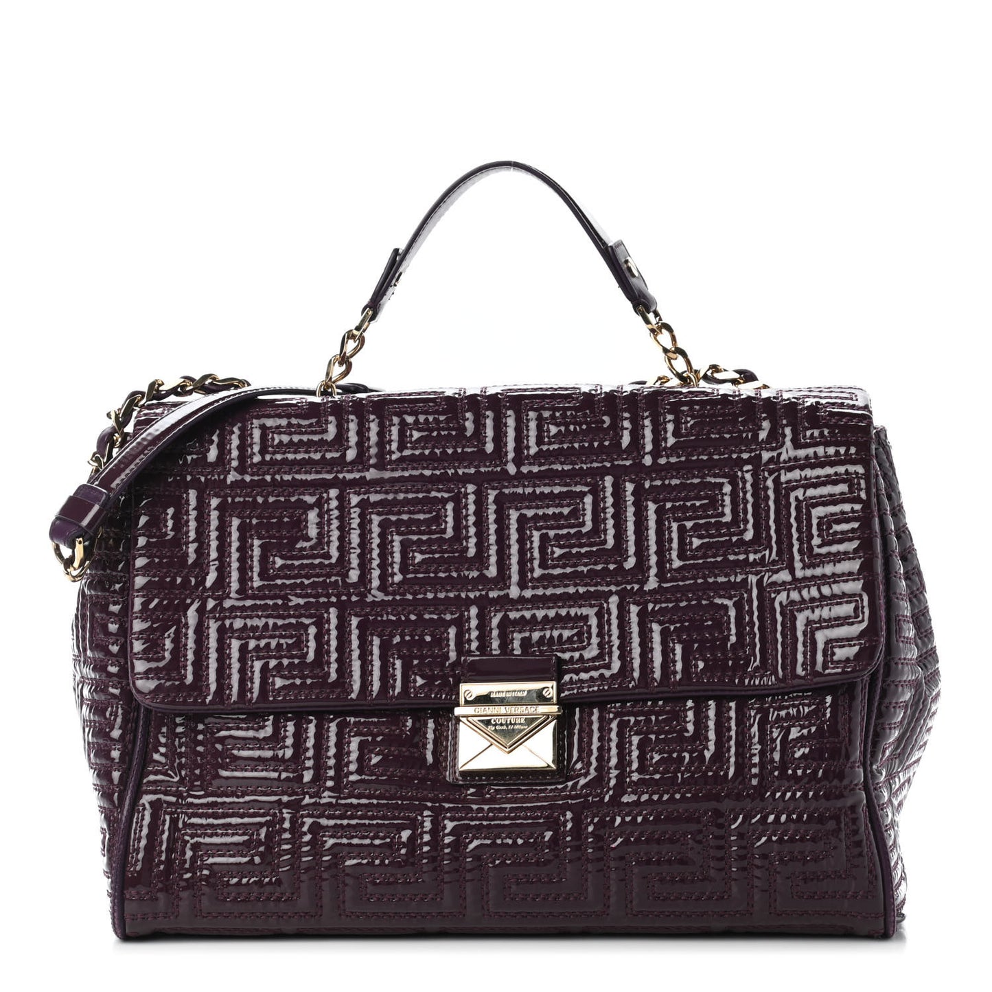 Patent Borsa Couture Shoulder Bag Purple