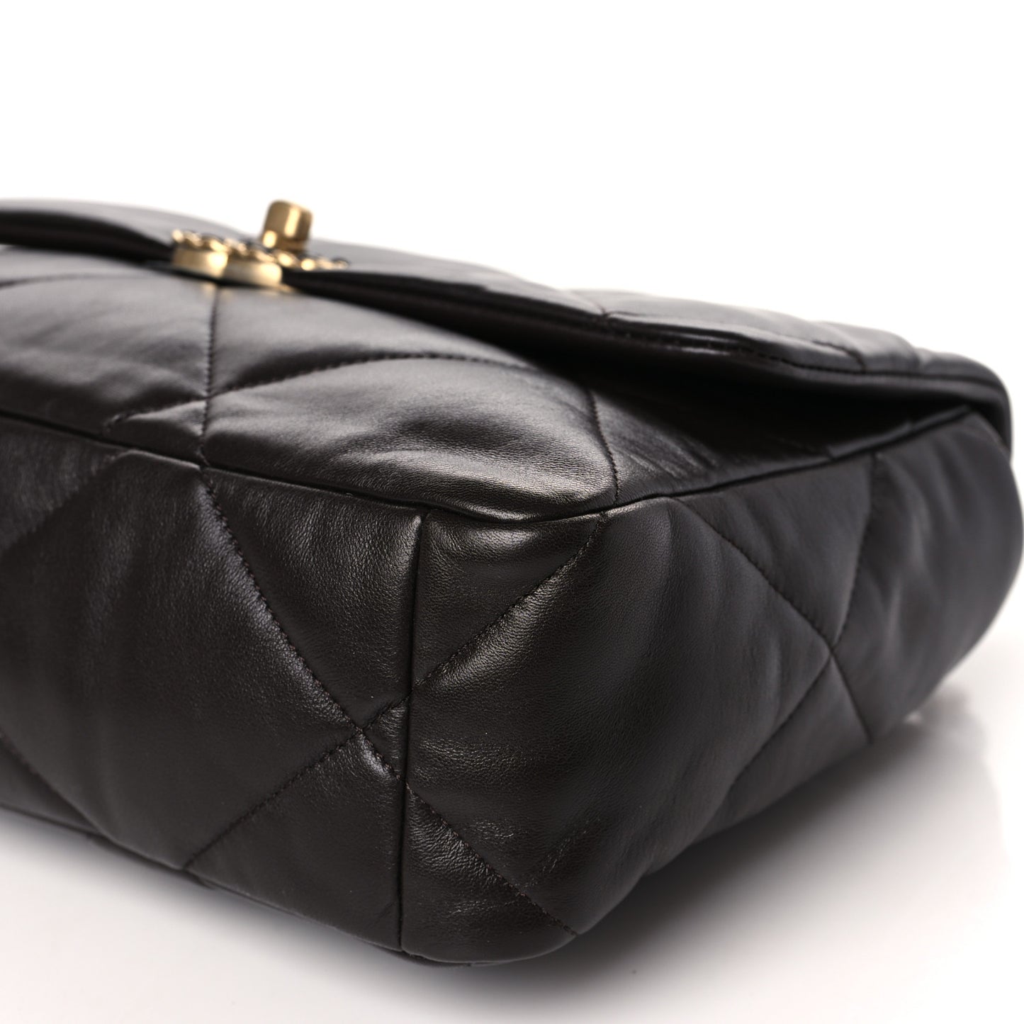Lambskin Quilted Large Chanel 19 Flap Dark Brown