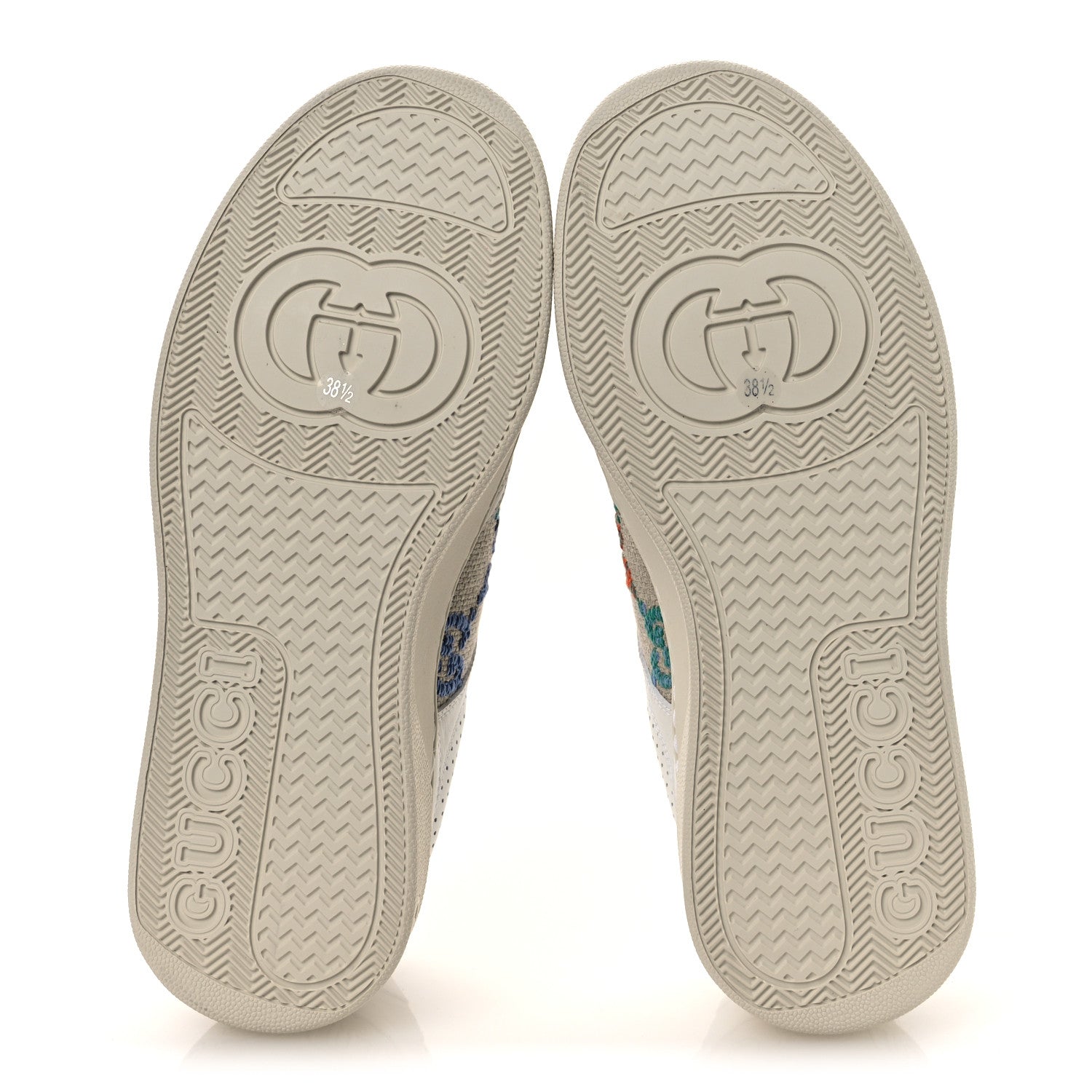 Gucci Dali Soft Calfskin GG Tennis Embossed Perforated Womens Platform 55mm Sneakers 38.5 White Multicolor 7 of 12