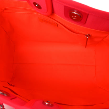 Chanel Mixed Fibers Small Deauville Tote Pink Orange 5 of 9