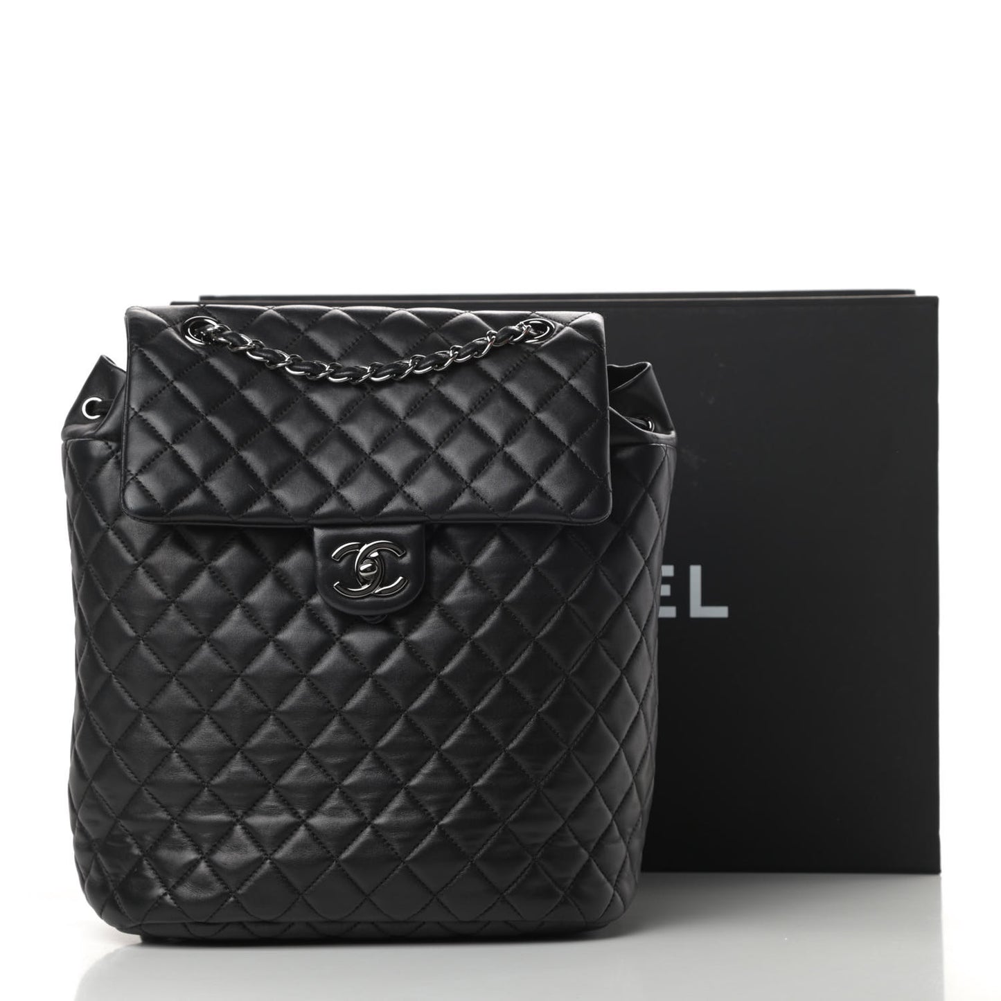 Lambskin Quilted Large Urban Spirit Backpack Black
