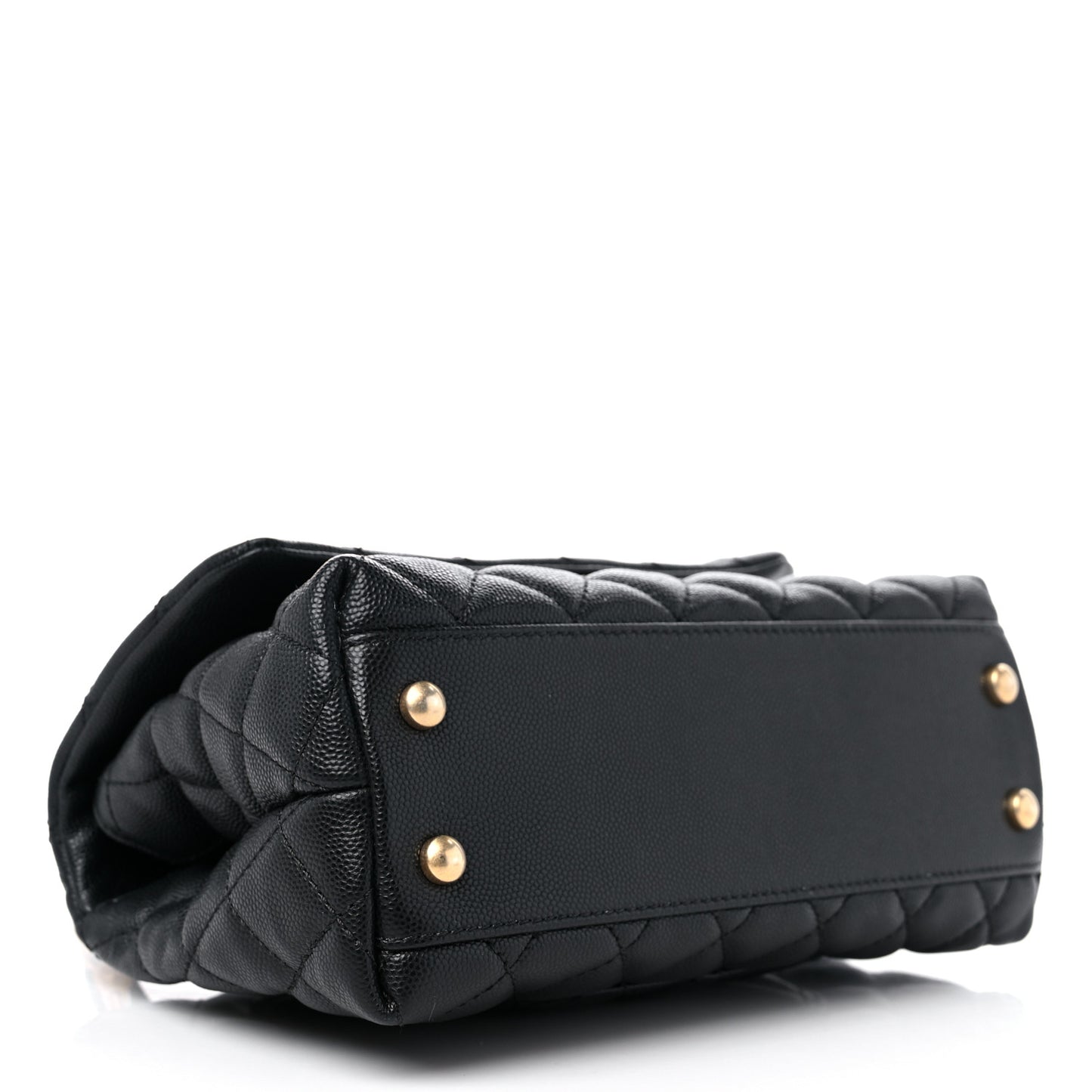 Caviar Quilted Mini Coco Handle Flap Black