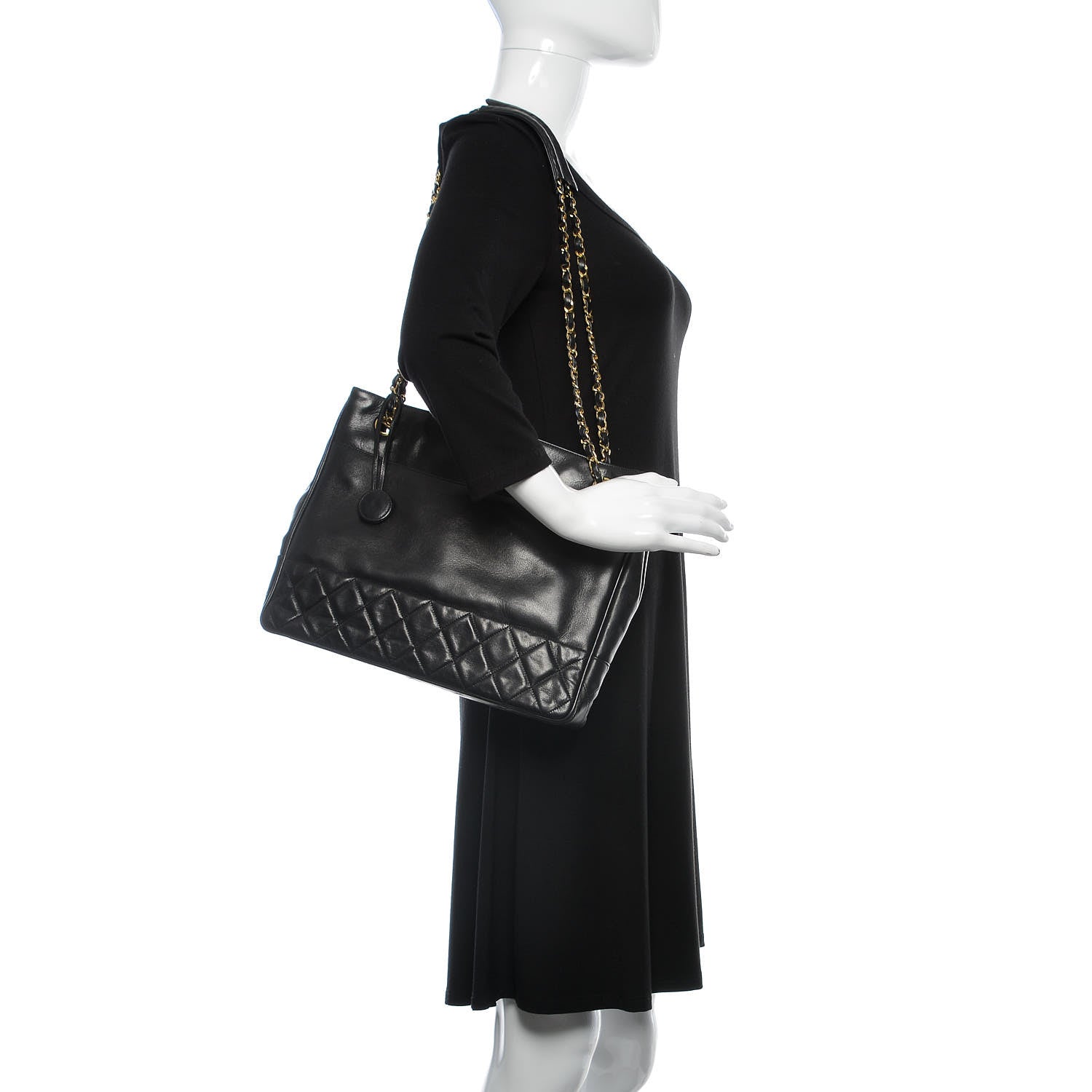 Chanel Lambskin Quilted Tote Black 2 of 18