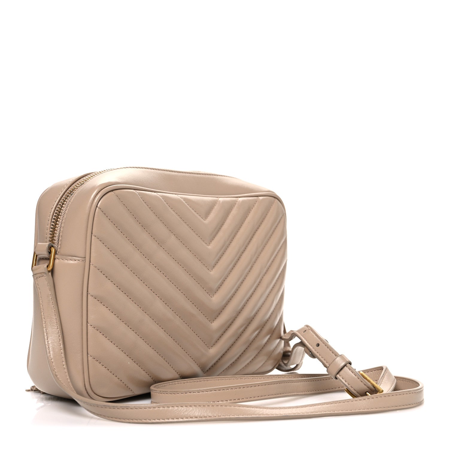 Saint Laurent Calfskin Matelasse Monogram Lou Camera Bag Dark Beige 3 of 11