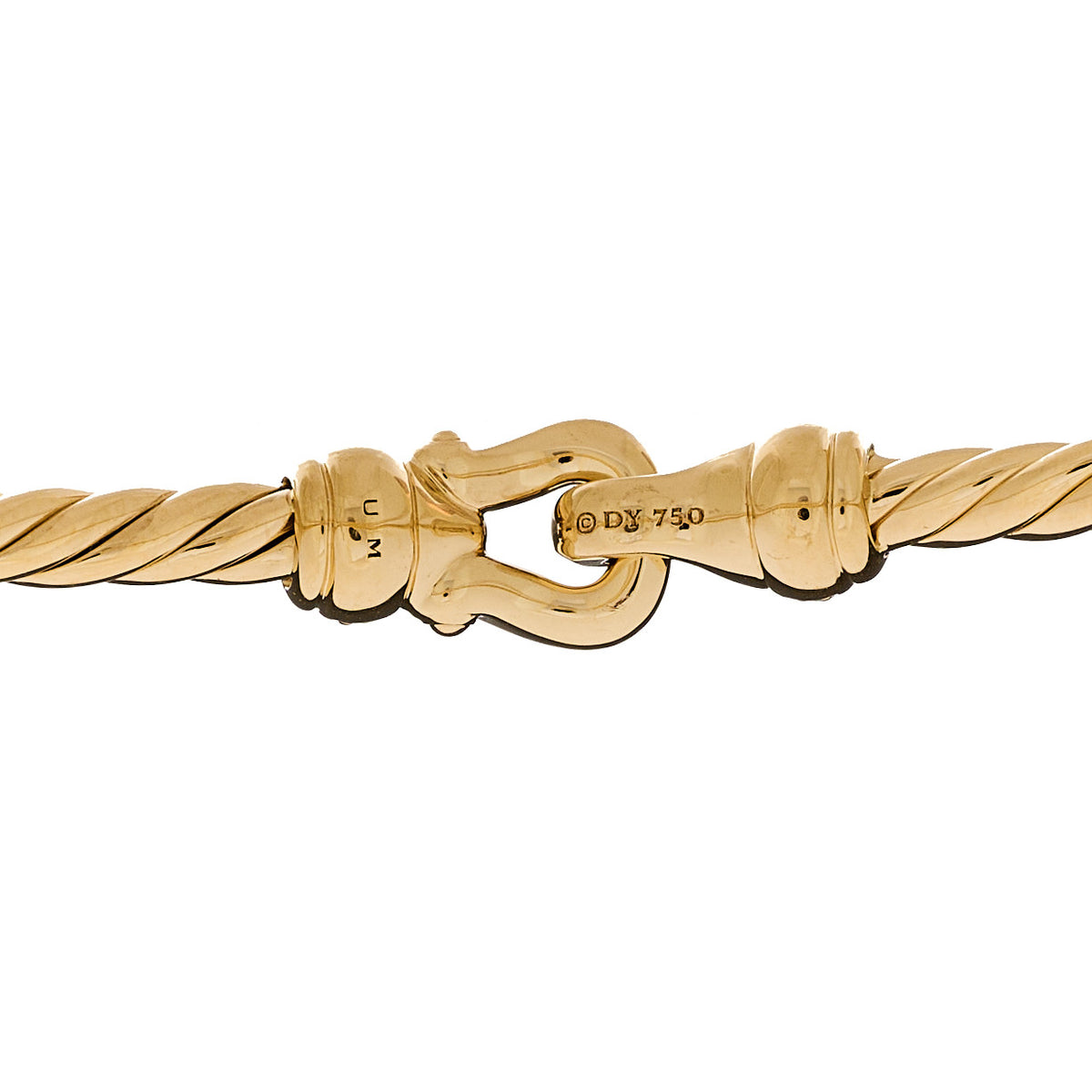 18K Yellow Gold Diamond 2.6mm Cable Collectibles Buckle Bracelet