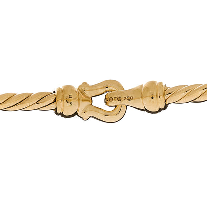 David Yurman 18K Yellow Gold Diamond 2.6mm Cable Collectibles Buckle Bracelet 3 of 3