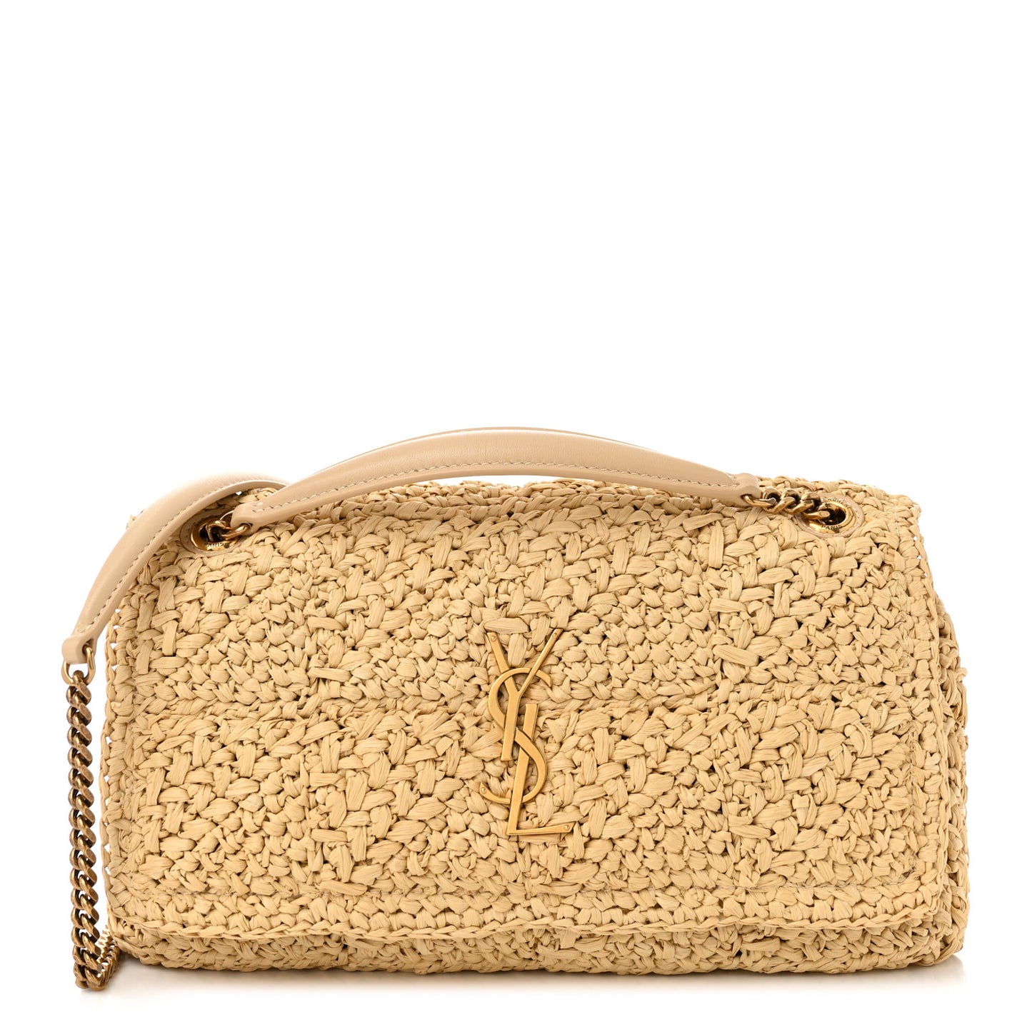 Raffia Monogram Medium Jamie Natural Avorio