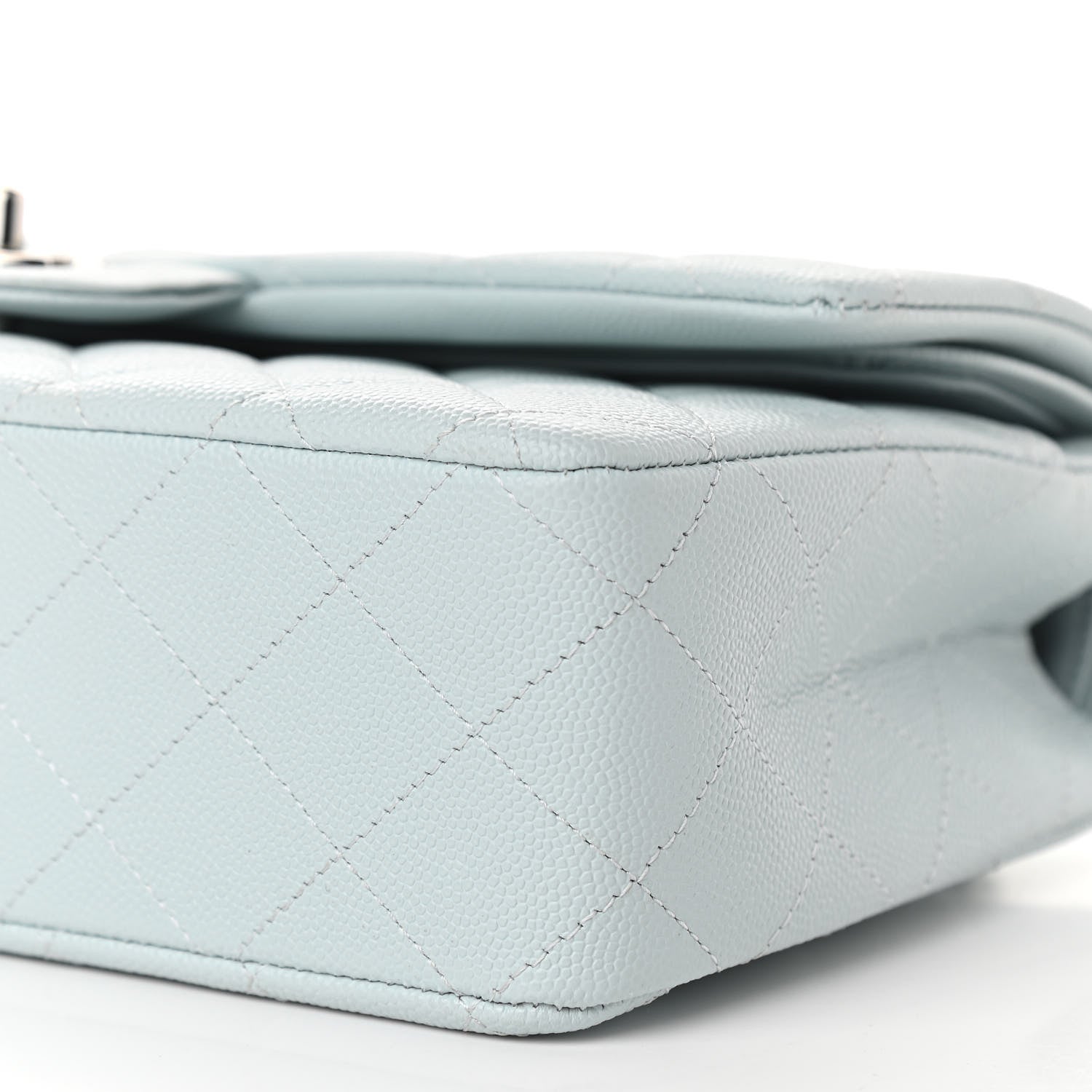 Chanel Caviar Quilted Medium Double Flap Light Blue 9 of 11