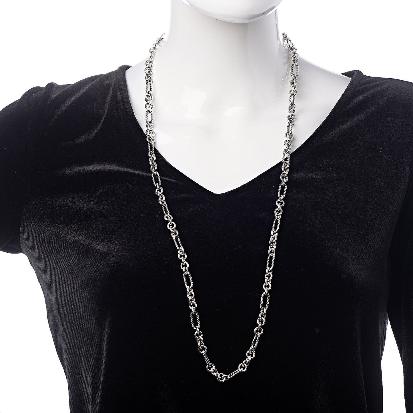 Sterling Silver 18K Yellow Gold Figaro Chain Link Necklace