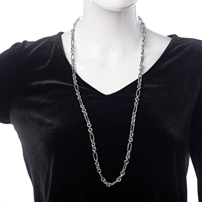 David Yurman Sterling Silver 18K Yellow Gold Figaro Chain Link Necklace 2 of 4