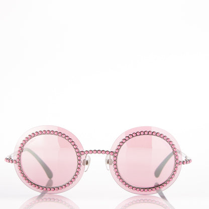 Chanel Metallic Pearl Round Sunglasses 71140 Pink 2 of 7