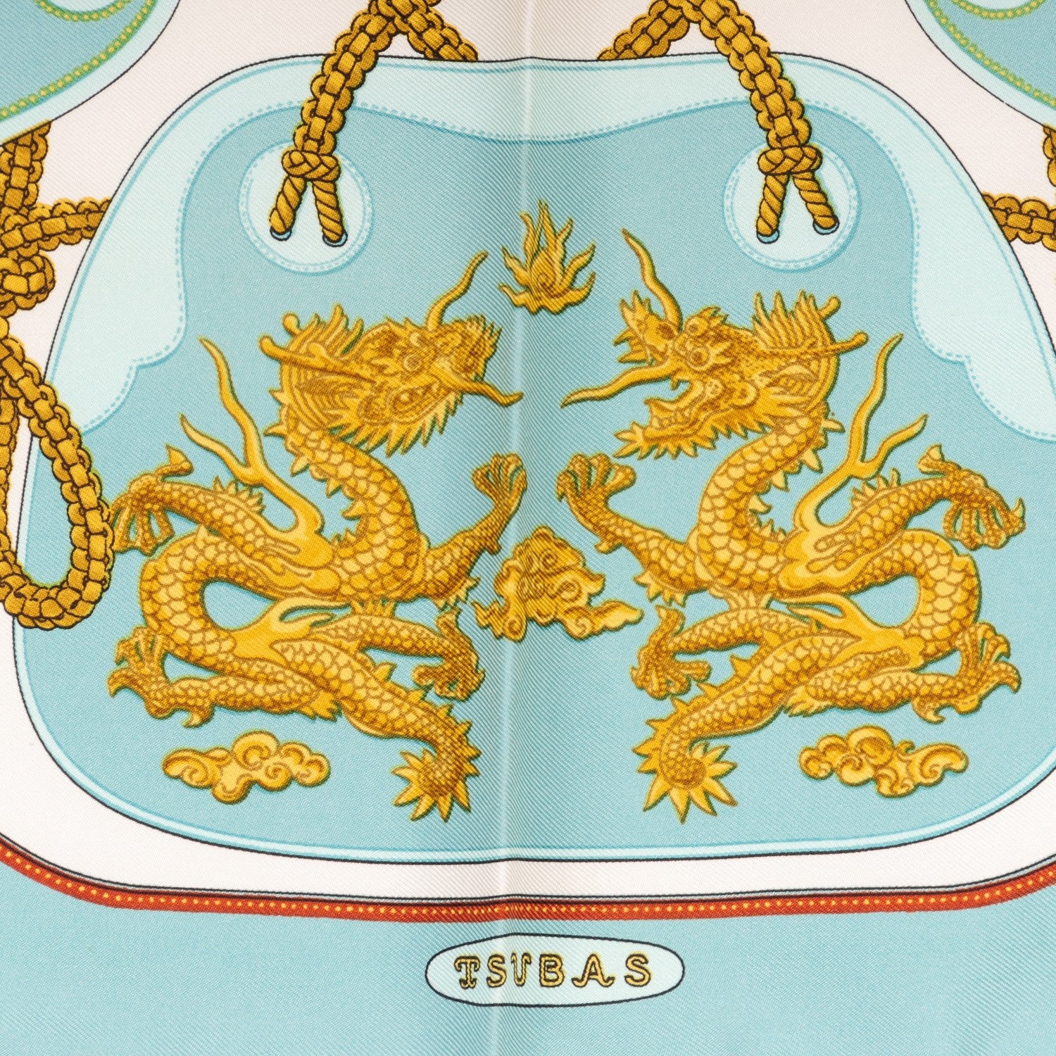 Hermes Silk Twill Tsubas Pocket Square Scarf 3 of 9