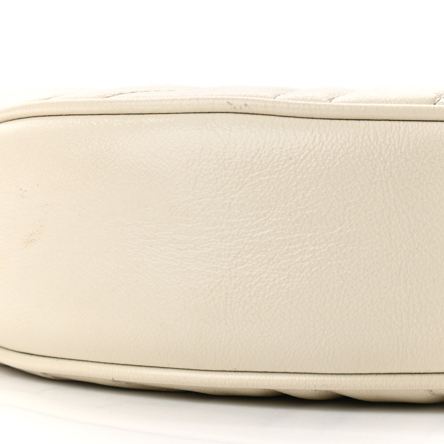 Gucci Calfskin Matelasse Mini GG Marmont Round Shoulder Bag White 10 of 11