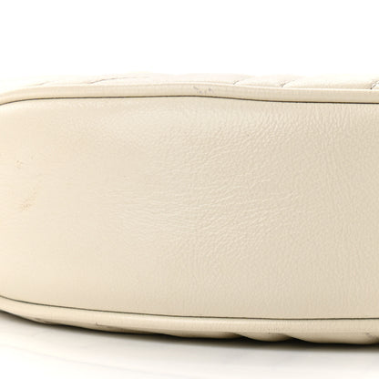 Gucci Calfskin Matelasse Mini GG Marmont Round Shoulder Bag White 10 of 11
