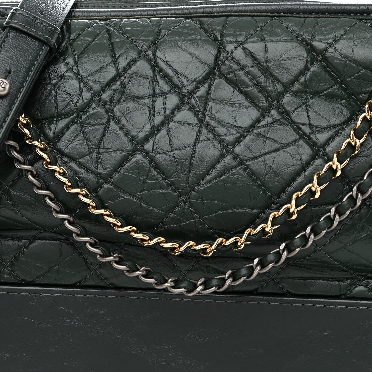 Chanel Aged Calfskin Quilted Medium Gabrielle Hobo Dark Green 8 of 12