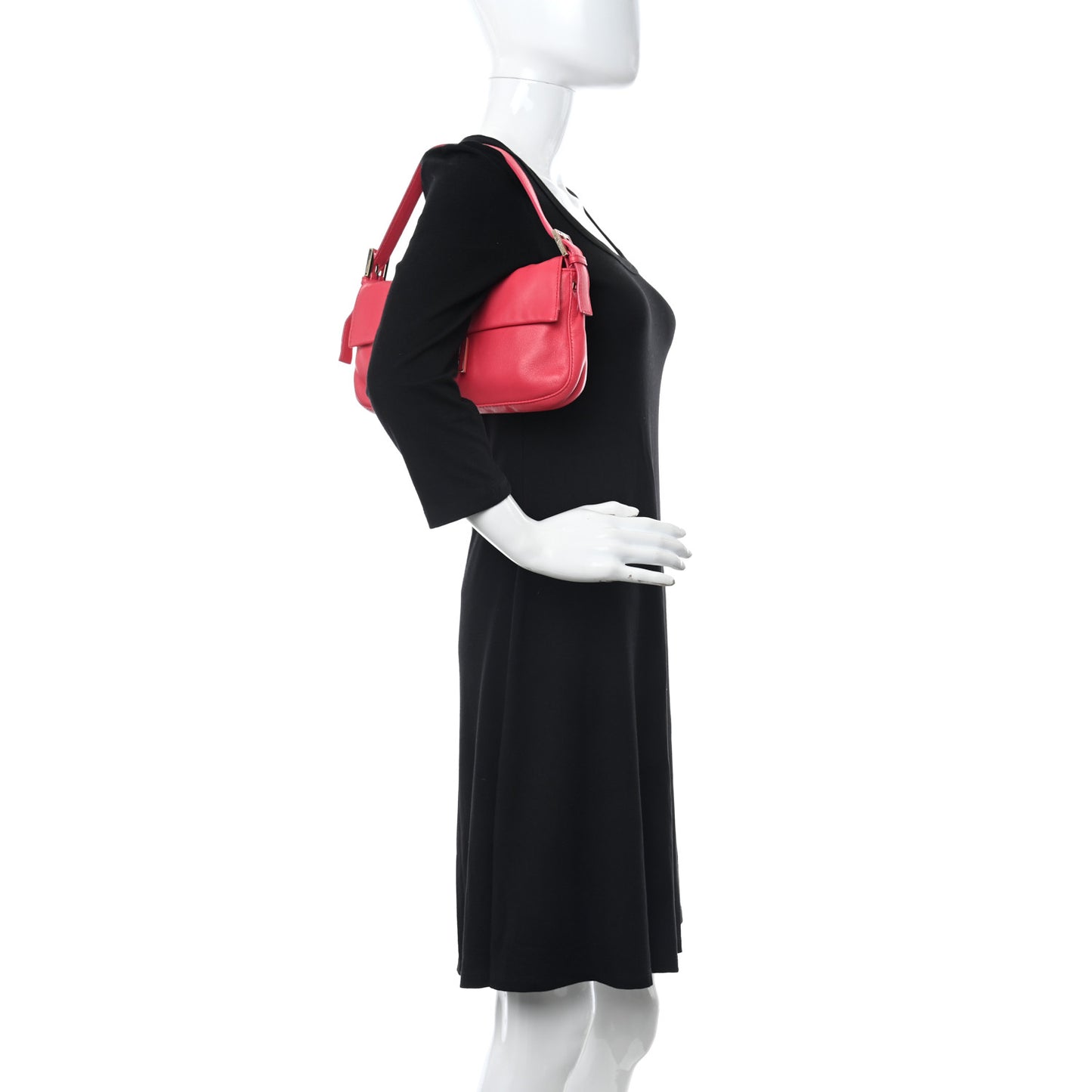 Vitello Enamel Baguette Pink
