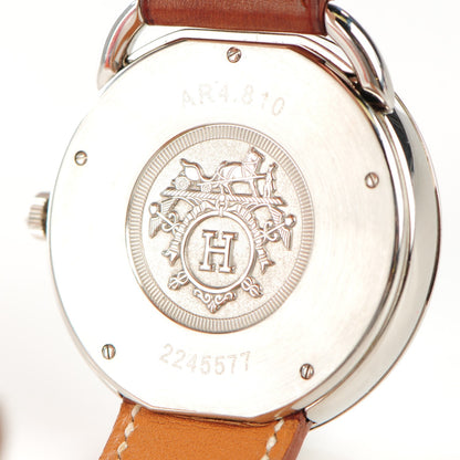 Hermes Stainless Steel Barenia 41mm Arceau Quartz Watch Fauve 3 of 6