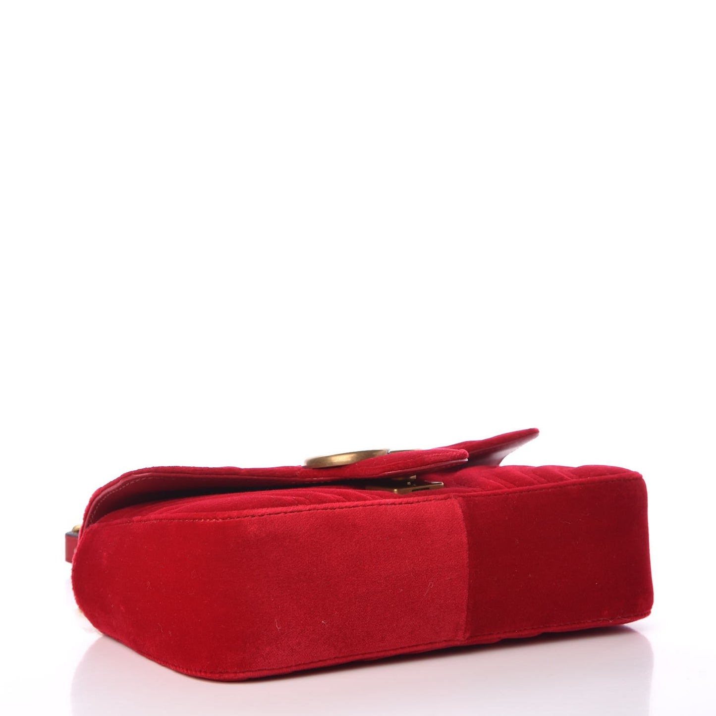 Velvet Matelasse Mini GG Marmont Shoulder Bag Hibiscus Red
