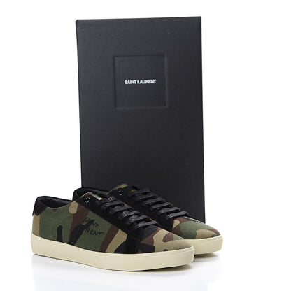 Saint Laurent Canvas Camouflage Signa SL/06 Low Top Sneakers 42 Kaki 8 of 8