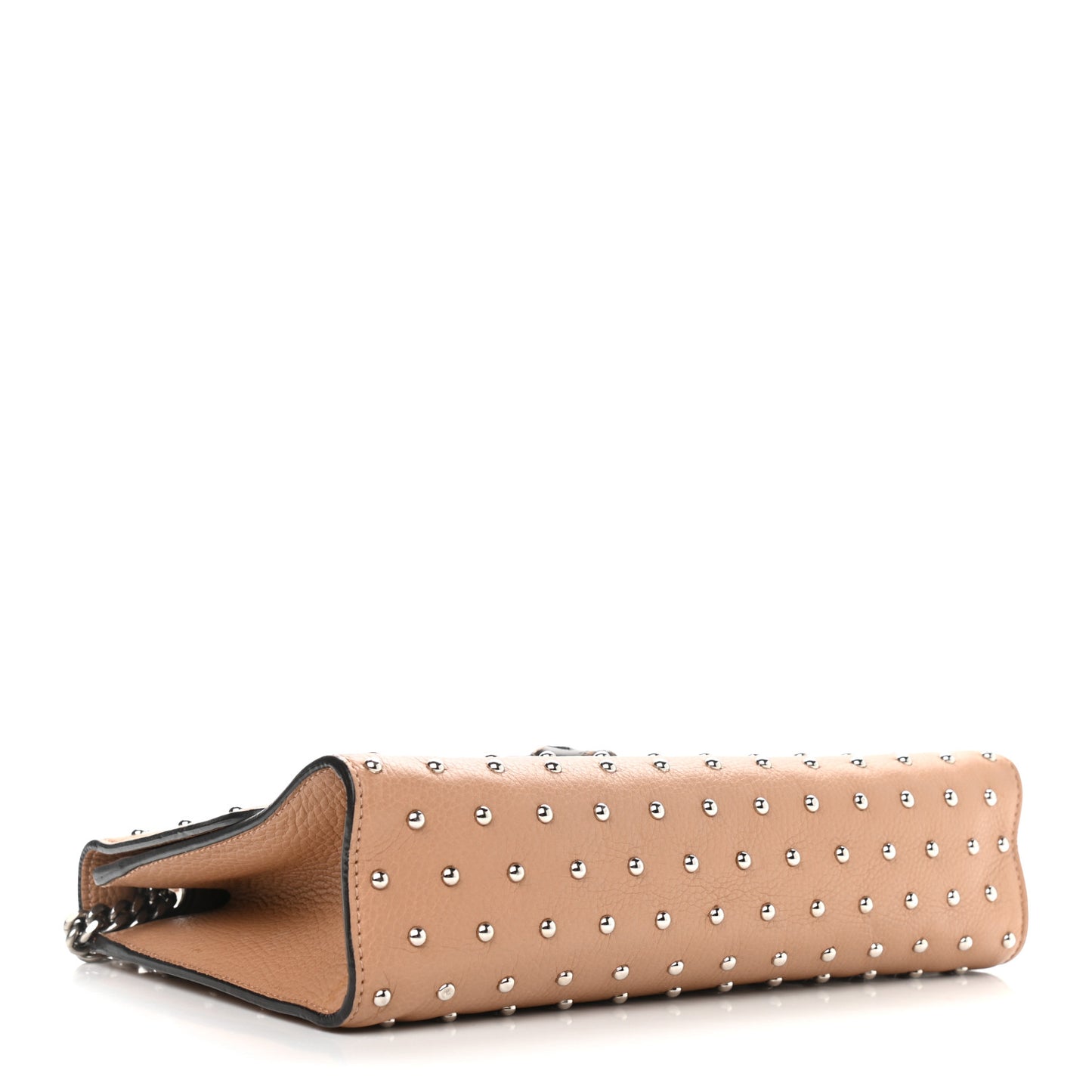 Calfskin Studded Medium Miss Bamboo Shoulder Bag Camelia