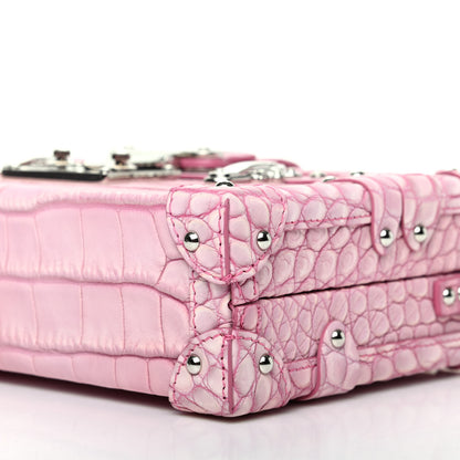 Louis Vuitton Alligator Petite Malle Pink 9 of 10