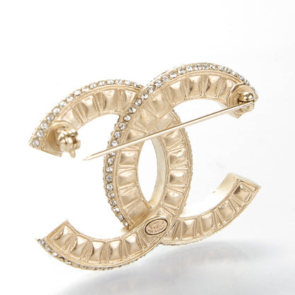 Chanel Baguette Crystal CC Brooch Silver 3 of 5