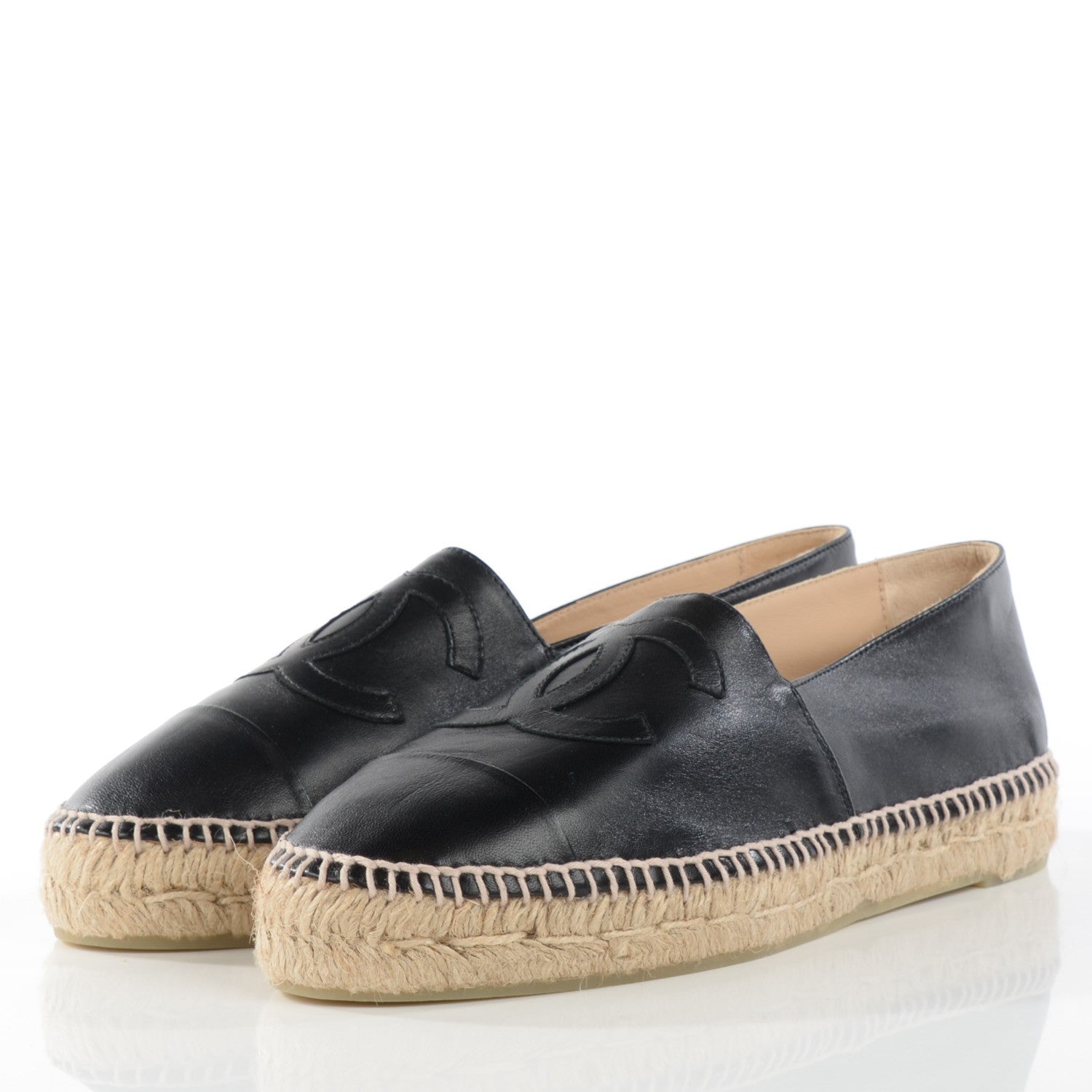 Chanel Lambskin CC Espadrilles 40 Black 5 of 11