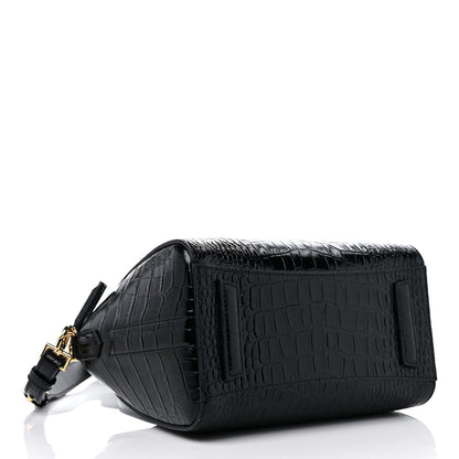 Givenchy Calfskin Crocodile Embossed Mini Antigona Black 4 of 8