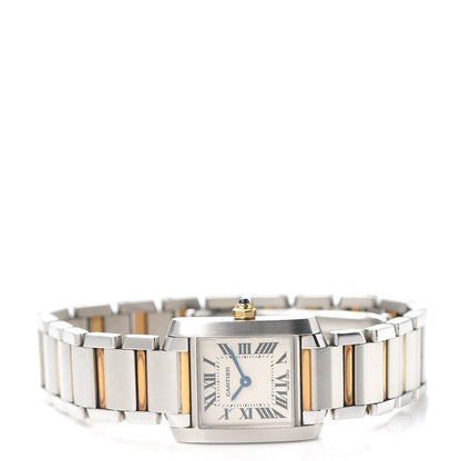 Cartier Stainless Steel 18K Yellow Gold 20mm Tank Francaise Quartz Watch 2 of 6