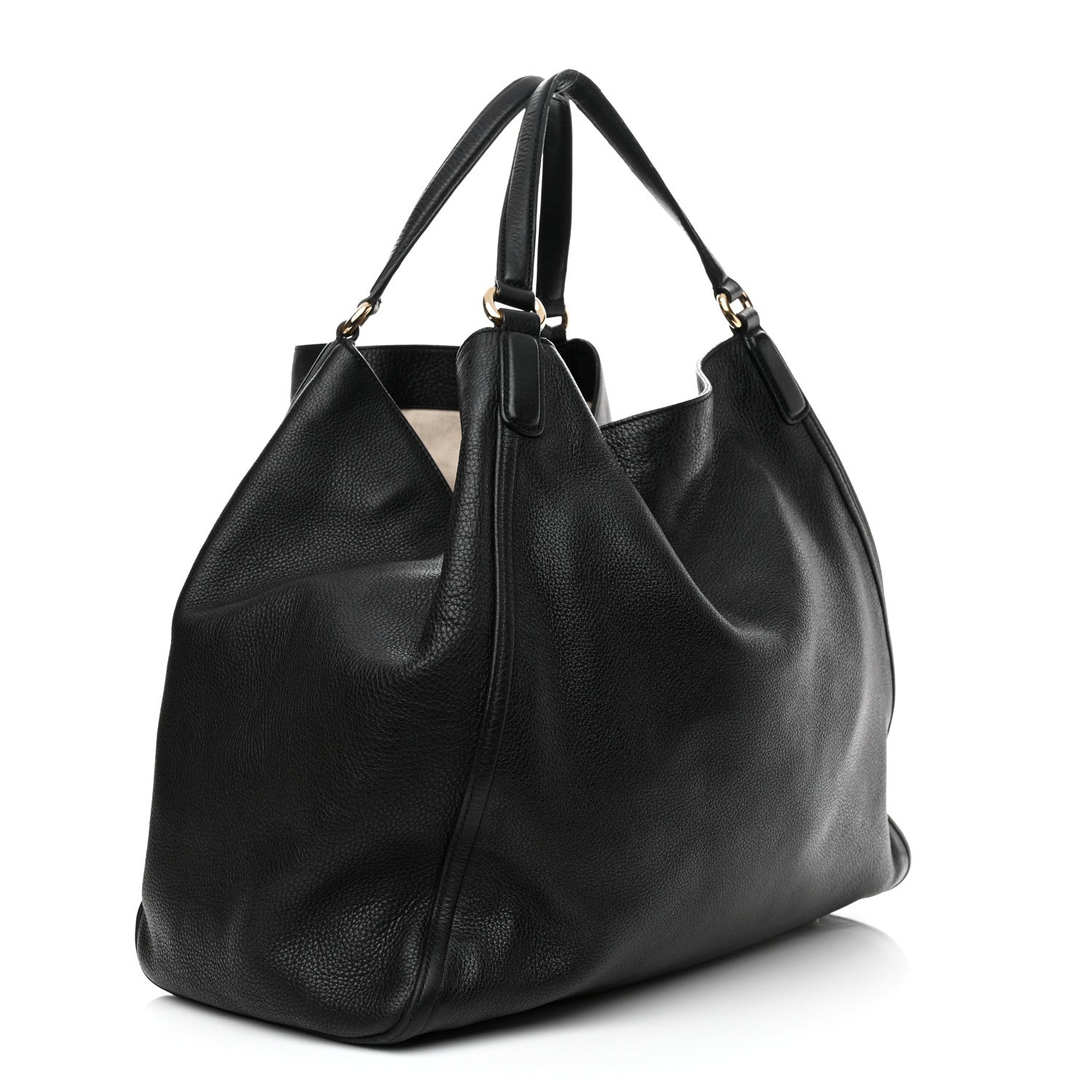 Gucci Pebbled Calfskin Large Soho Shoulder Bag Black 3 of 14
