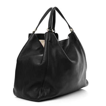Gucci Pebbled Calfskin Large Soho Shoulder Bag Black 3 of 14